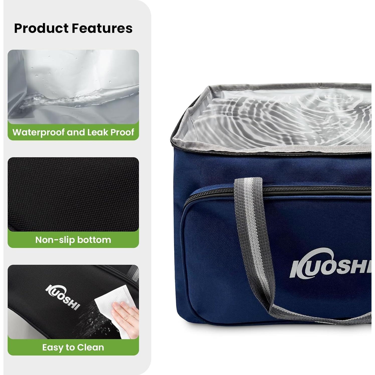 Bolsa de Almuerzo Aislada KUOSHI 14L Azul Marino Plegable