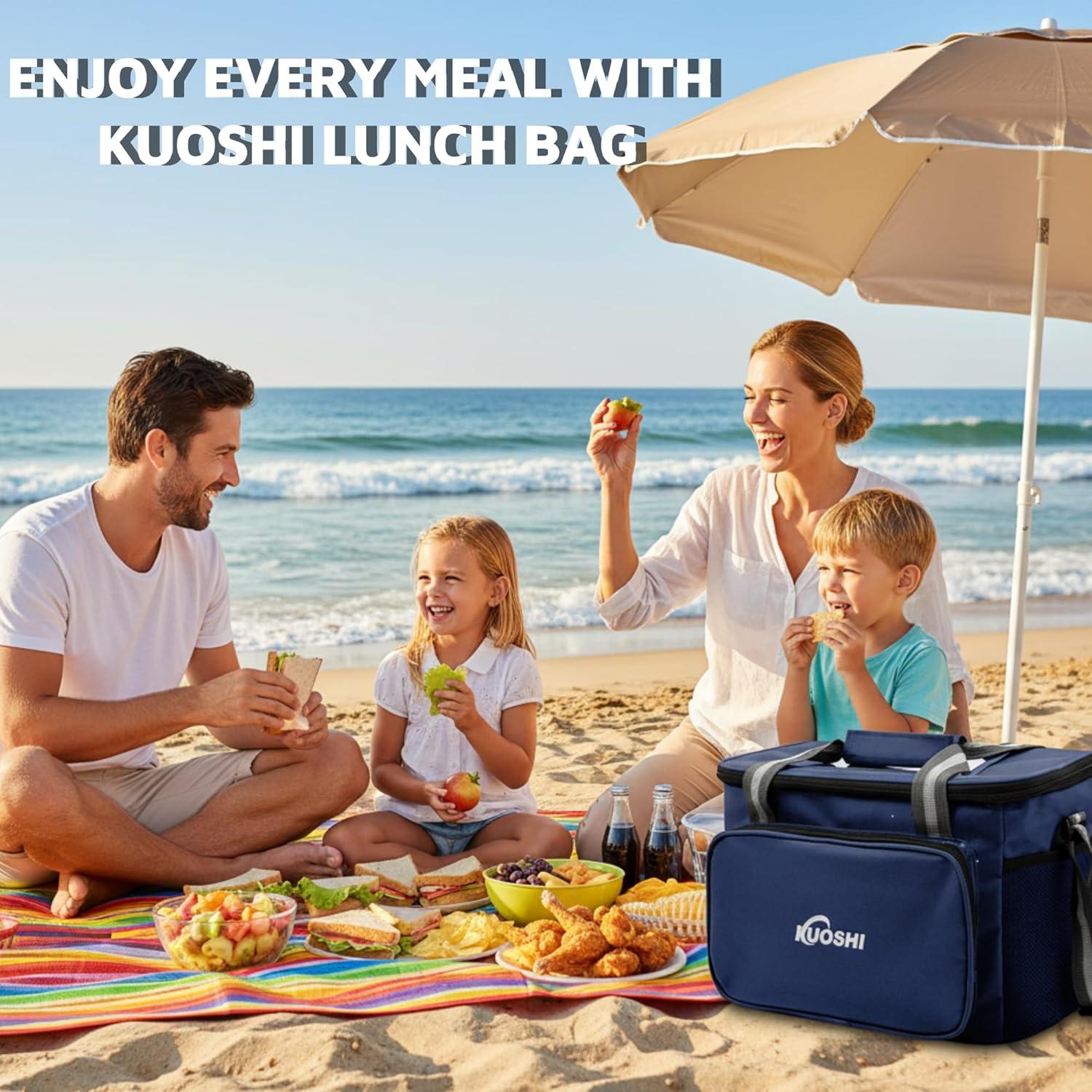 Bolsa de Almuerzo Aislada KUOSHI 14L Azul Marino Plegable