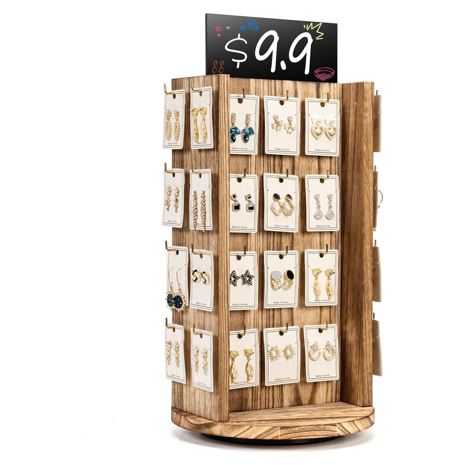 Soporte Giratorio para Pendientes Pinzoveco de Madera 40 Ganchos