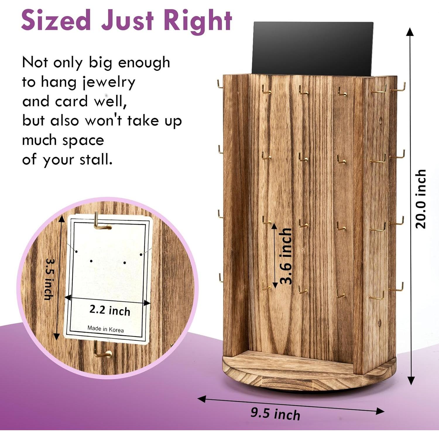 Soporte Giratorio para Pendientes Pinzoveco de Madera 40 Ganchos