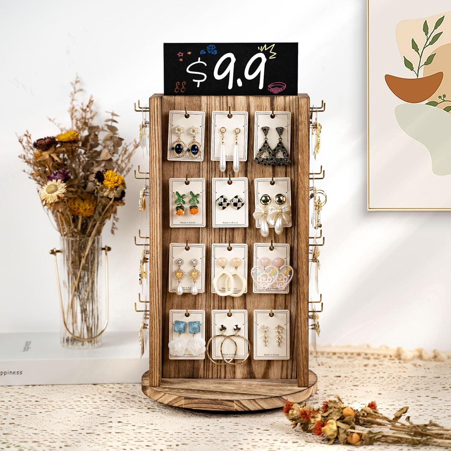 Soporte Giratorio para Pendientes Pinzoveco de Madera 40 Ganchos