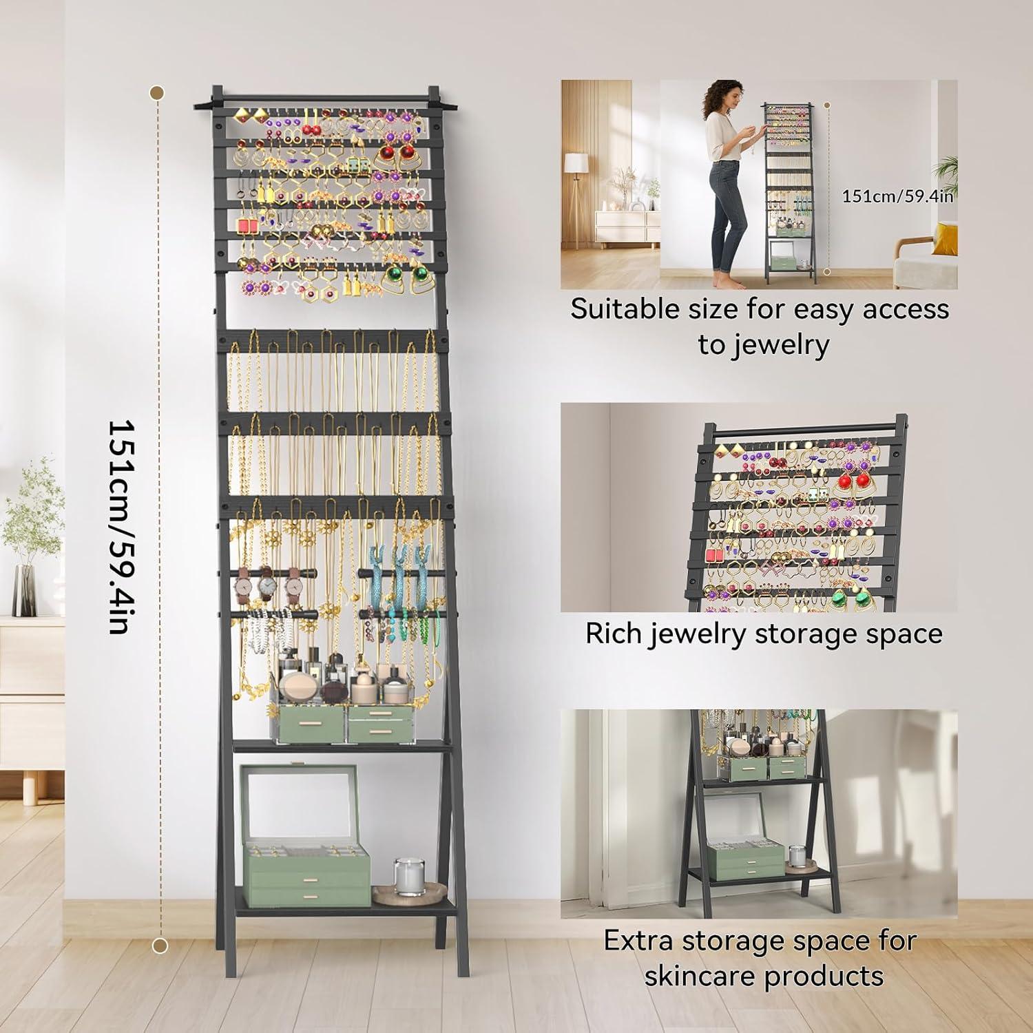 Soporte Organizador de Joyería NOVIMANGO Negro 54 Agujeros