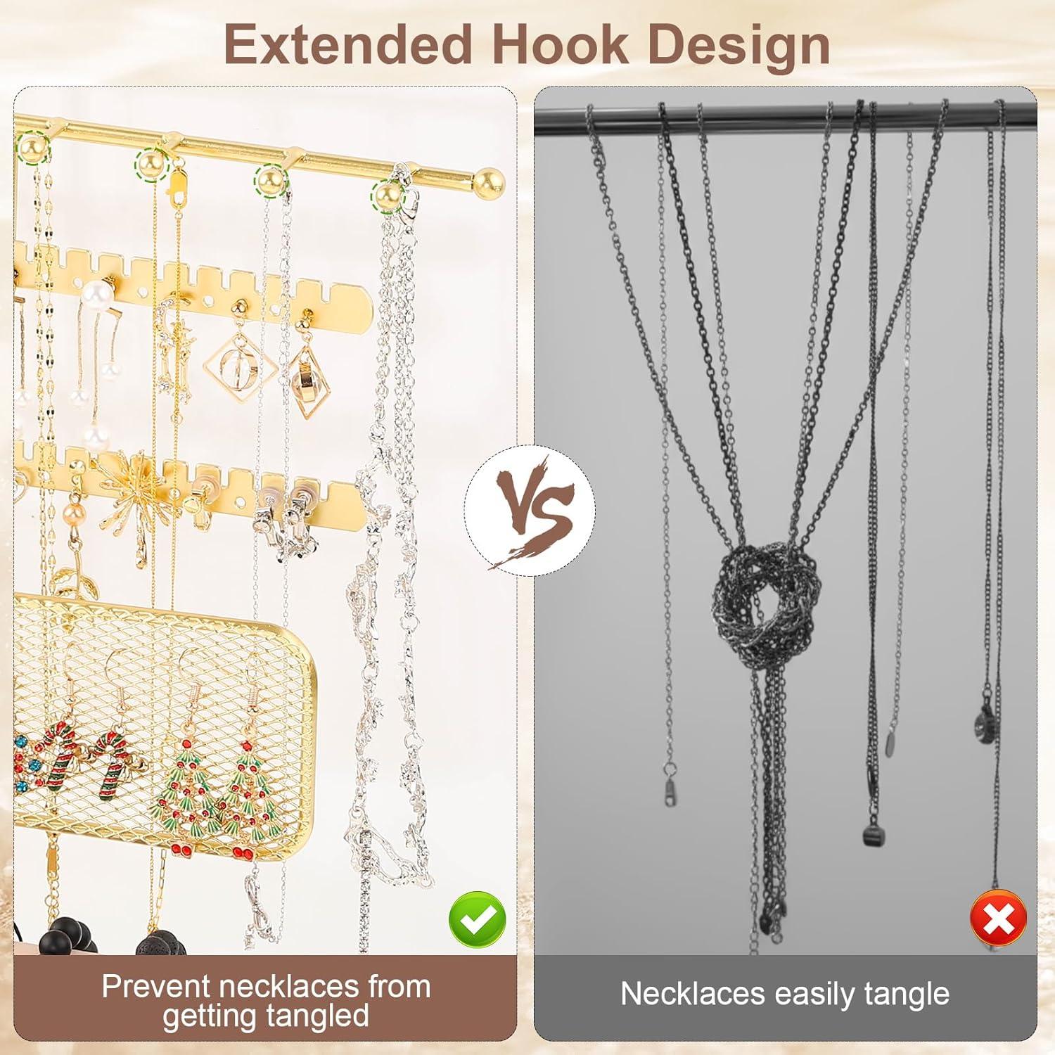 Soporte Organizador de Joyería Dntorx 4 Compartimentos Beige