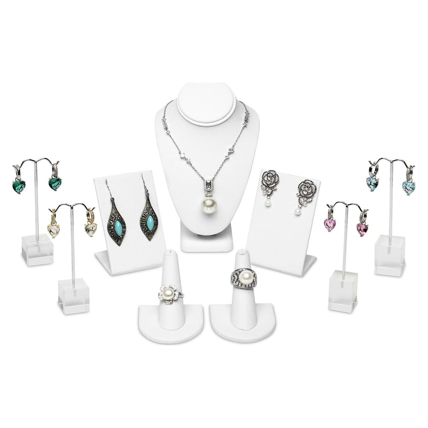 Conjunto de Exhibición de Joyería MOOCA 9 Piezas Cuero Sintético