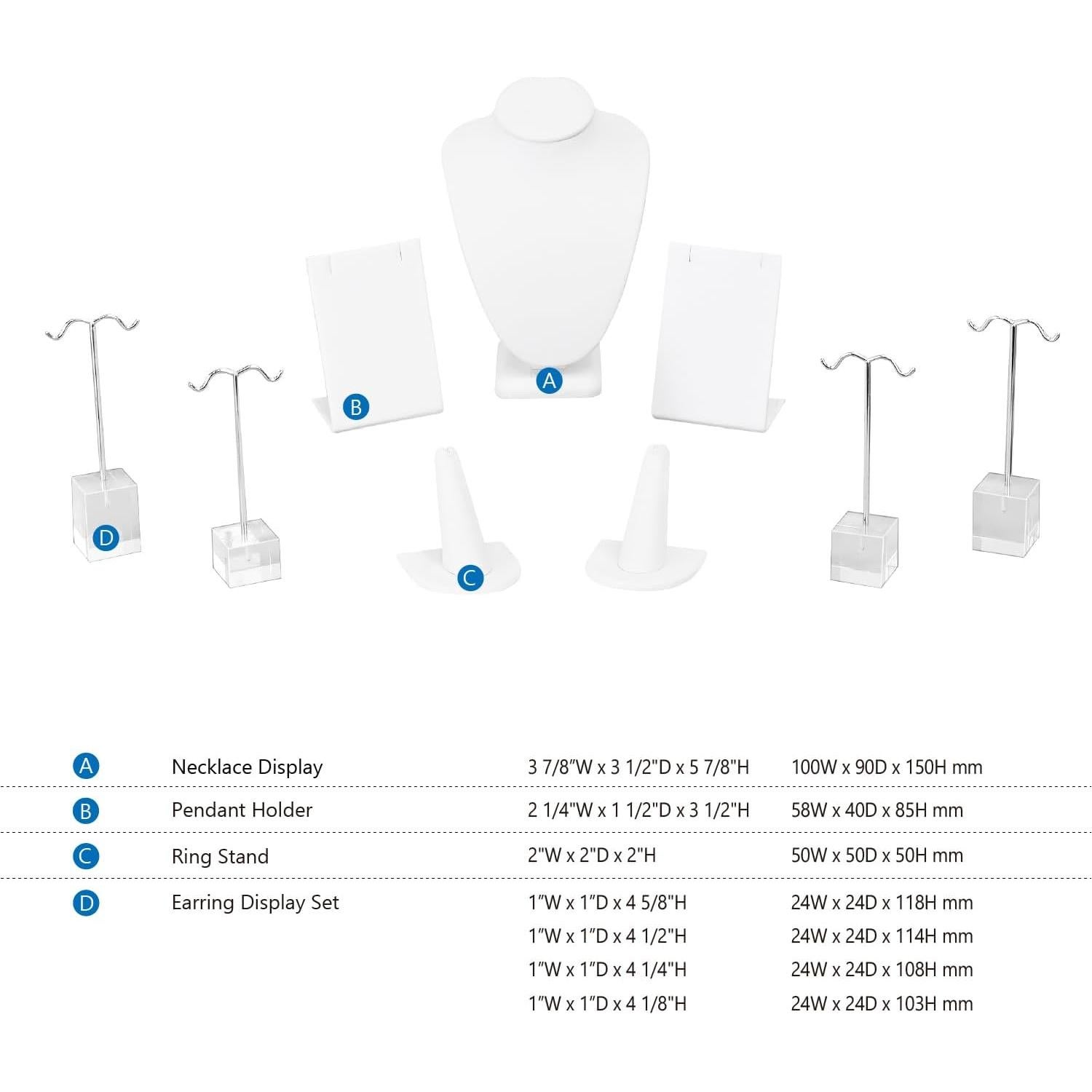 Conjunto de Exhibición de Joyería MOOCA 9 Piezas Cuero Sintético