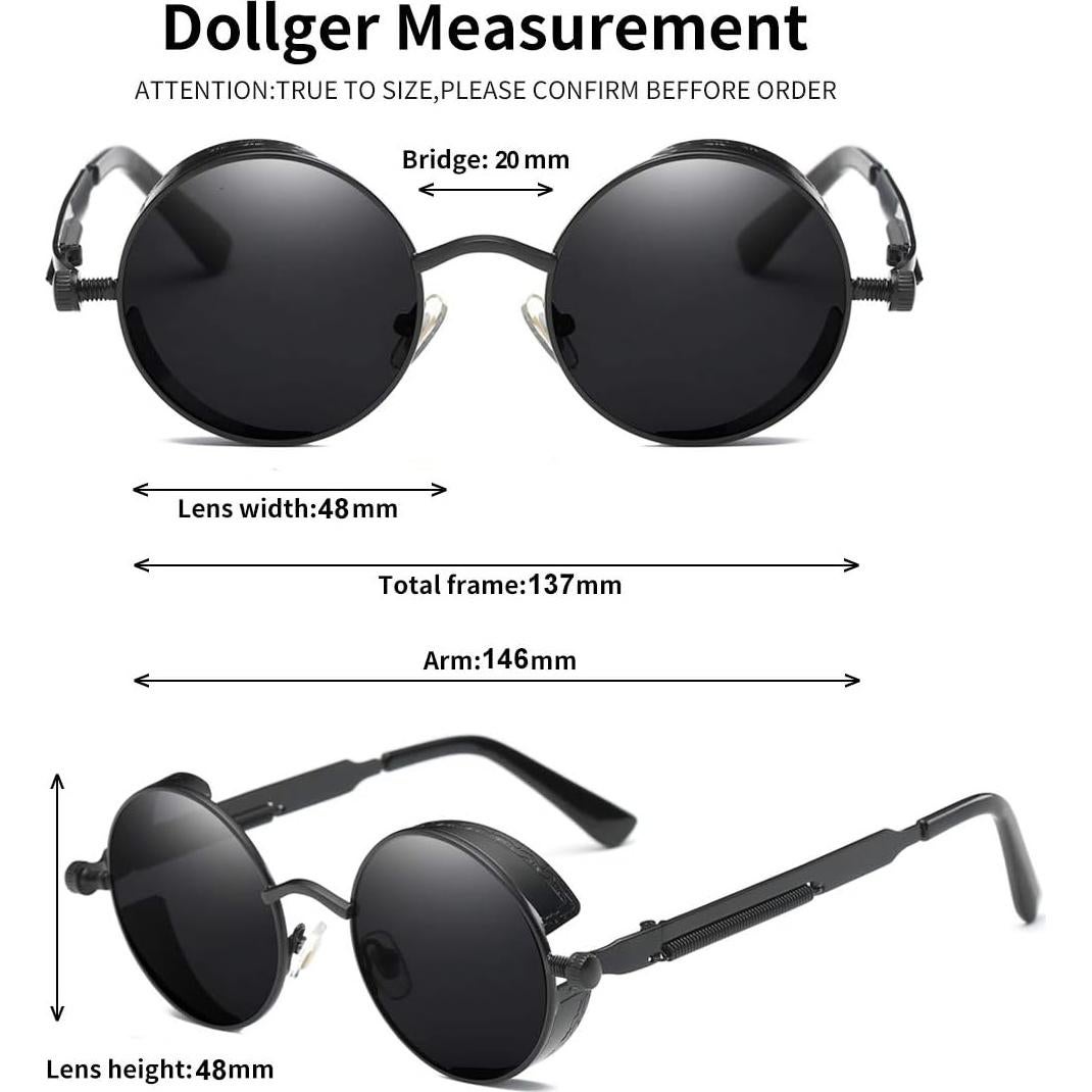 Gafas de Sol Redondas Dollger Metal UV400 Estilo Retro