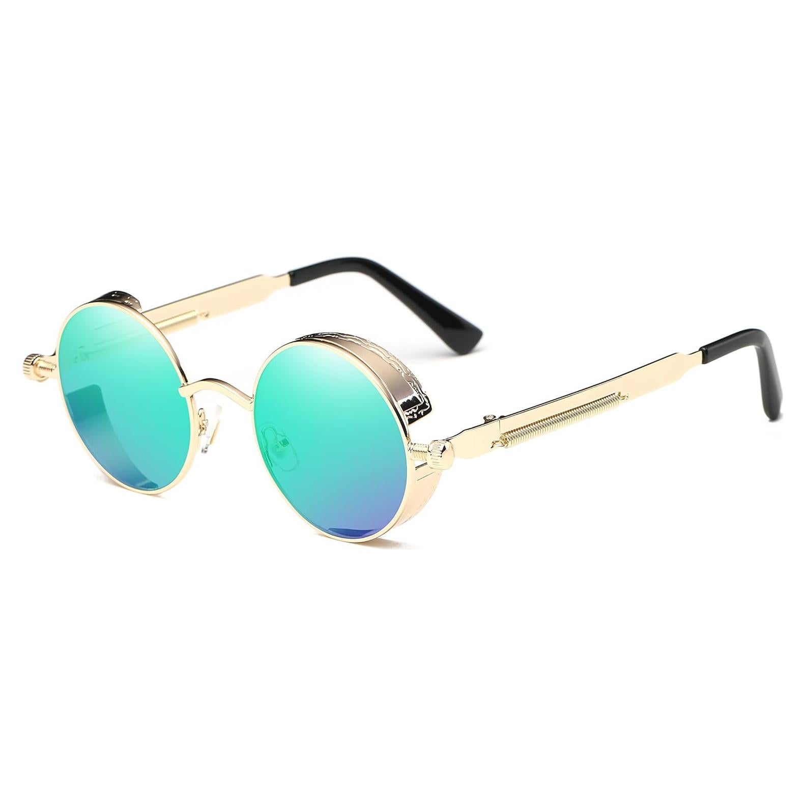 Gafas de Sol Redondas UV400 Metal Dollger Verde/Dorado