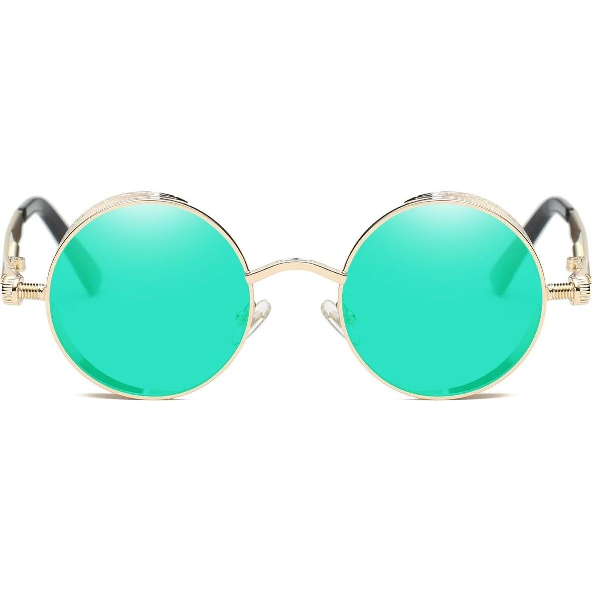 Gafas de Sol Redondas UV400 Metal Dollger Verde/Dorado