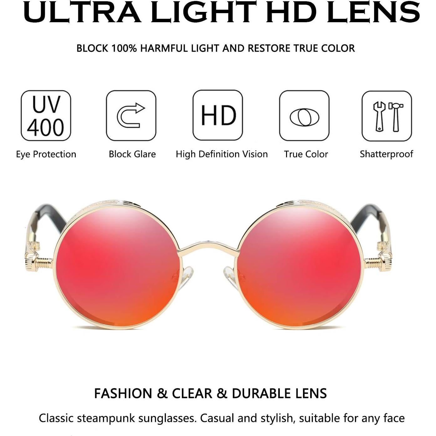 Gafas de Sol Redondas Metal UV400 Dollger - Estilo Retro