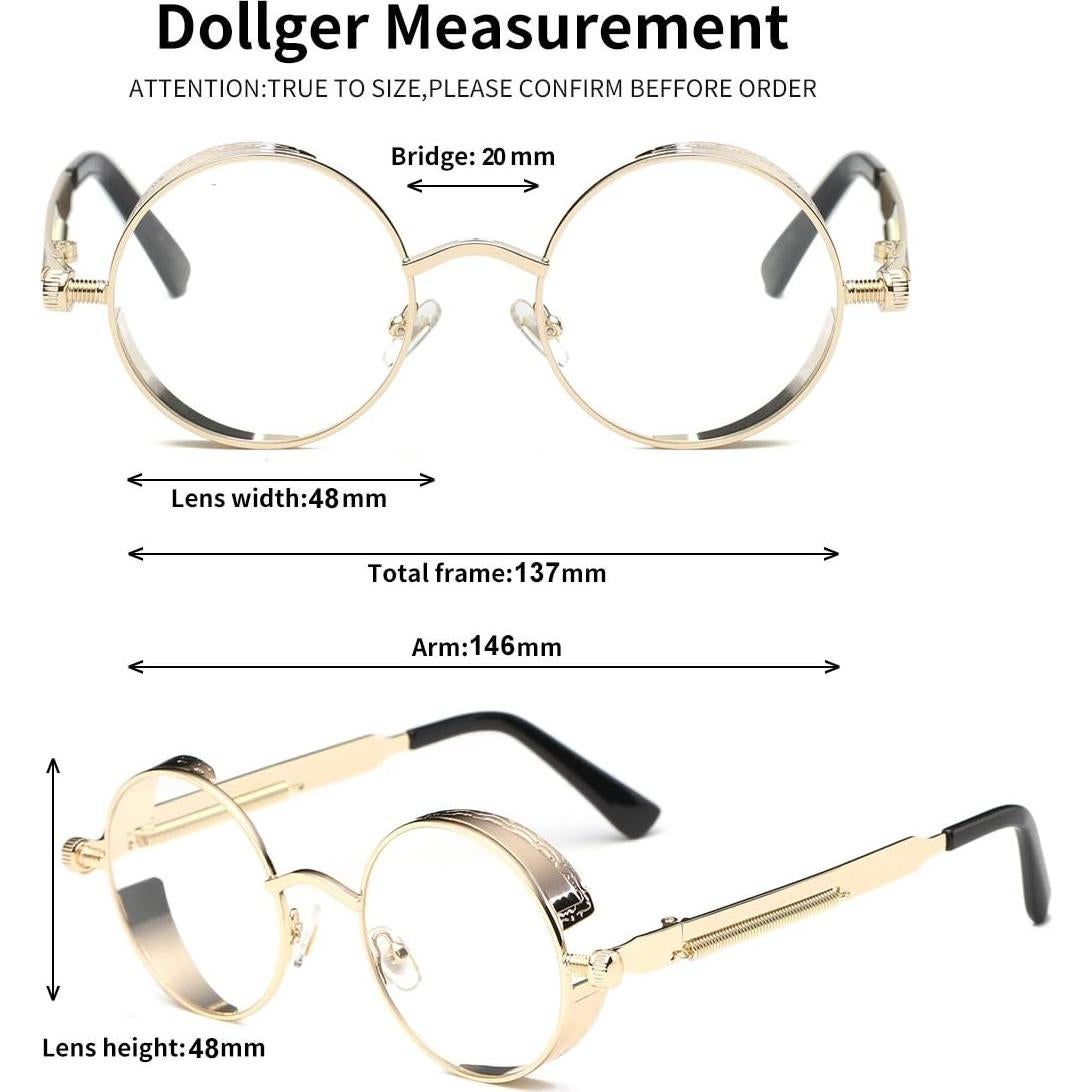 Gafas de Sol Redondas Dollger Metal UV400 Estilo Retro