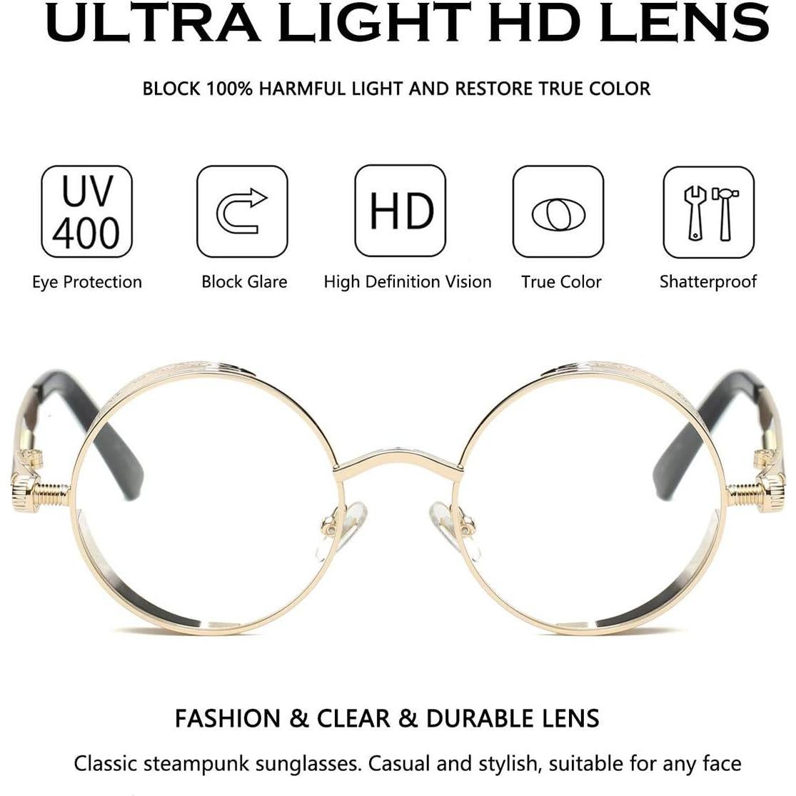 Gafas de Sol Redondas Dollger Metal UV400 Estilo Retro
