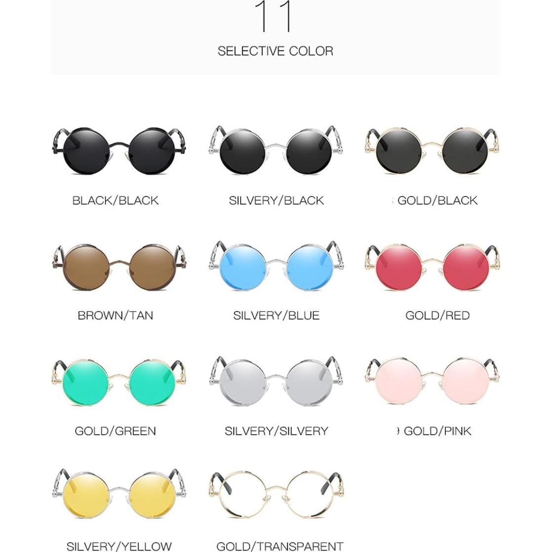 Gafas de Sol Redondas Dollger Metal UV400 Estilo Retro