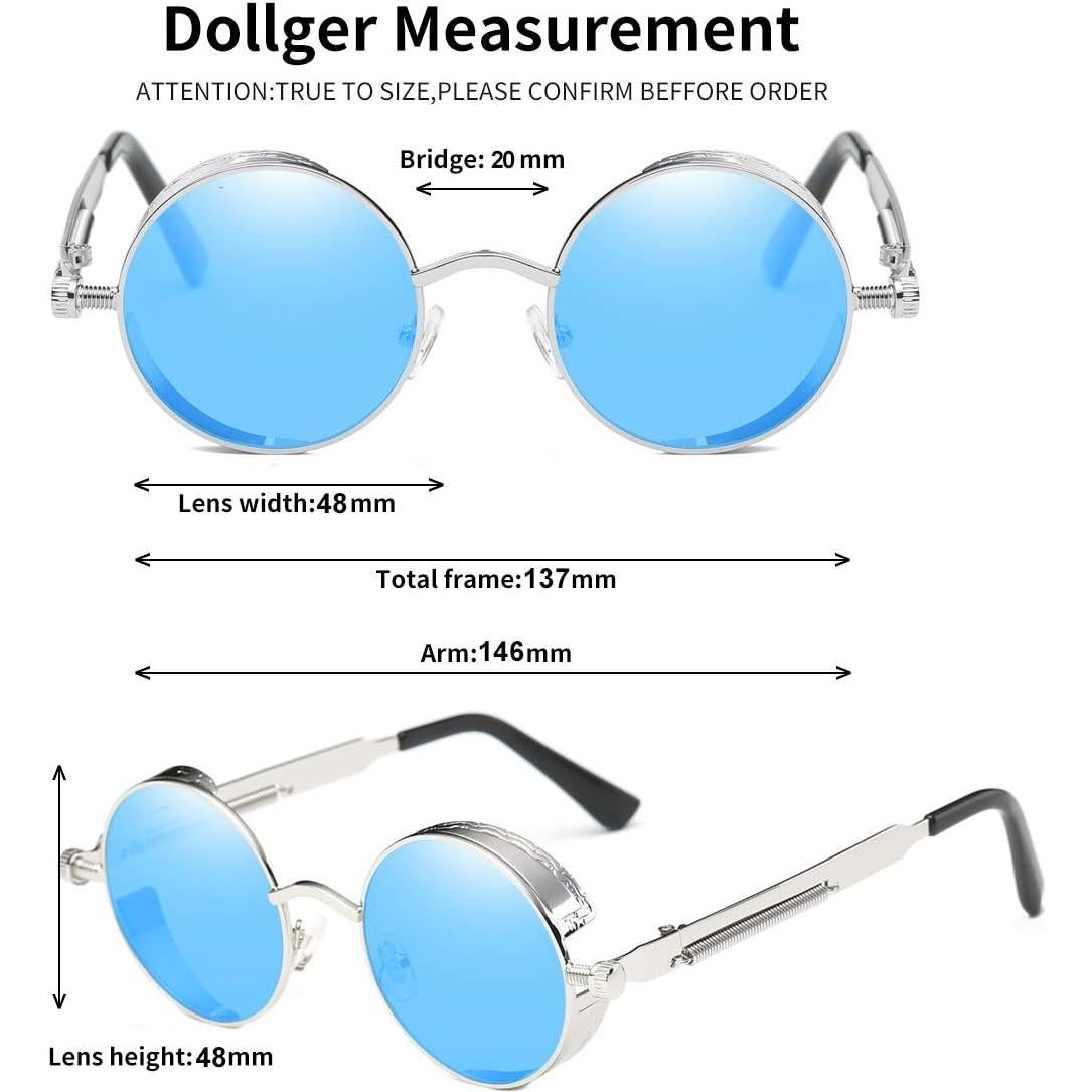 Gafas de Sol Redondas Dollger UV400 Metal Vintage