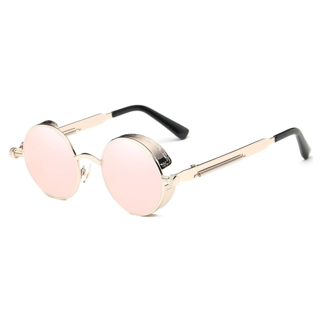 Gafas de sol redondas Dollger UV400 metal rosa dorado