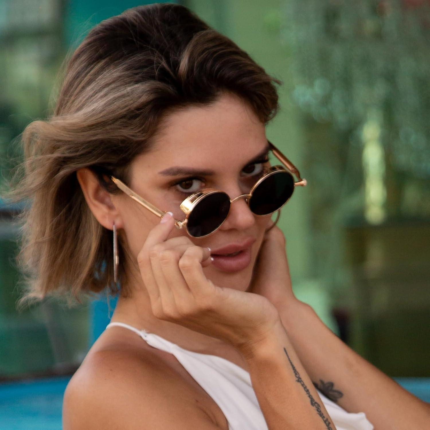 Gafas de Sol Redondas Steampunk Dollger UV400 Metal