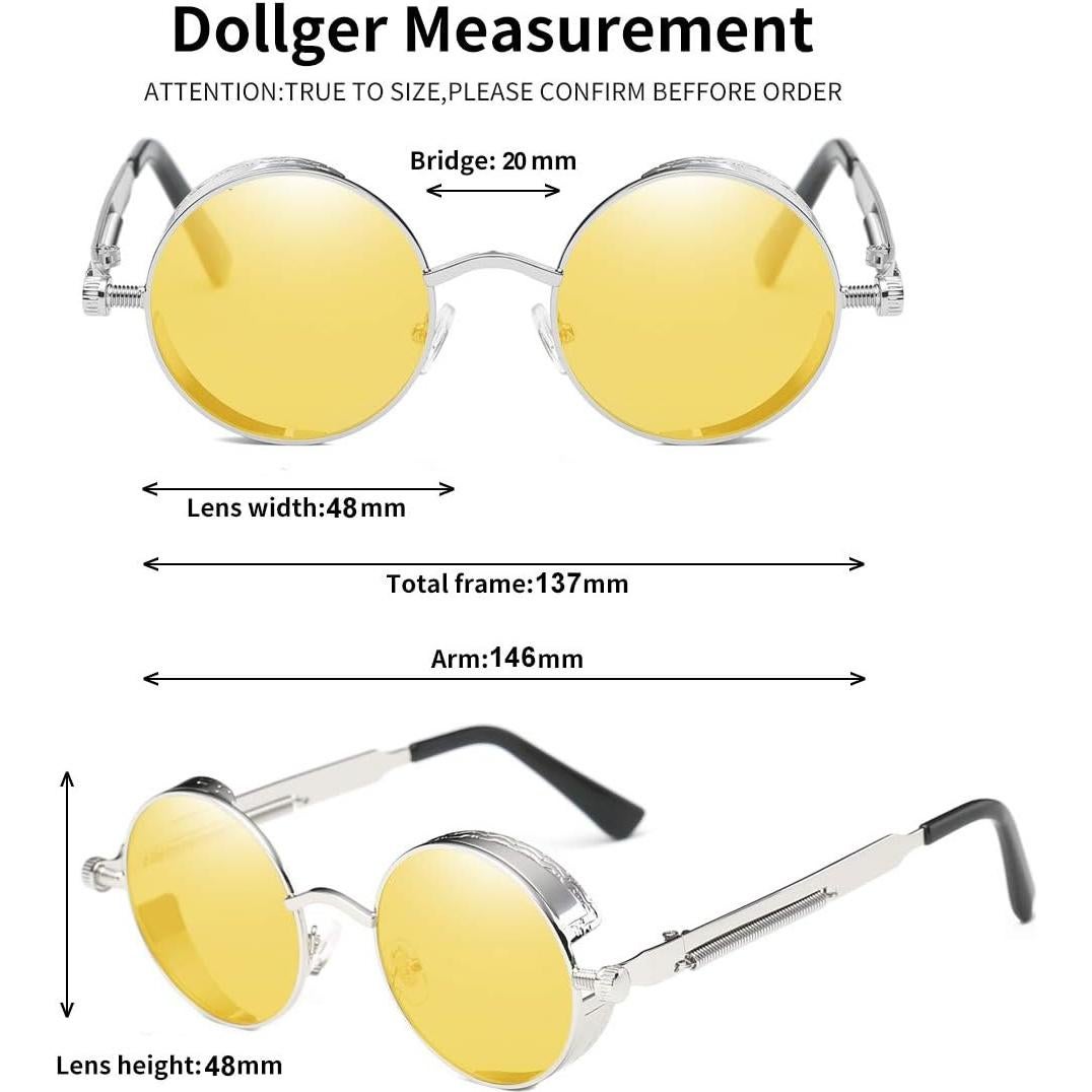 Gafas de Sol Redondas Dollger Metal UV400 Estilo Retro