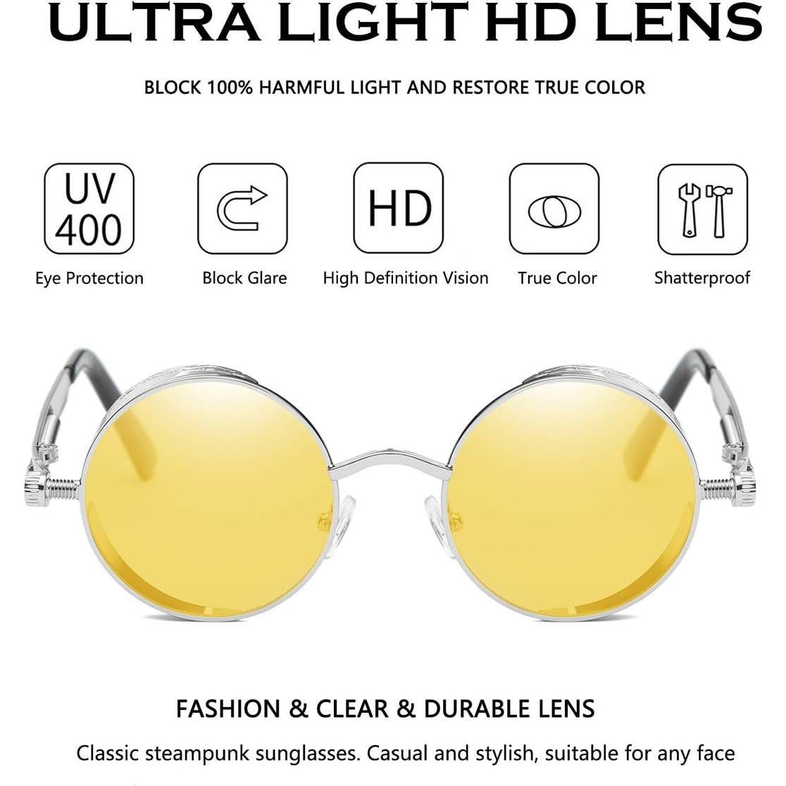 Gafas de Sol Redondas Dollger Metal UV400 Estilo Retro