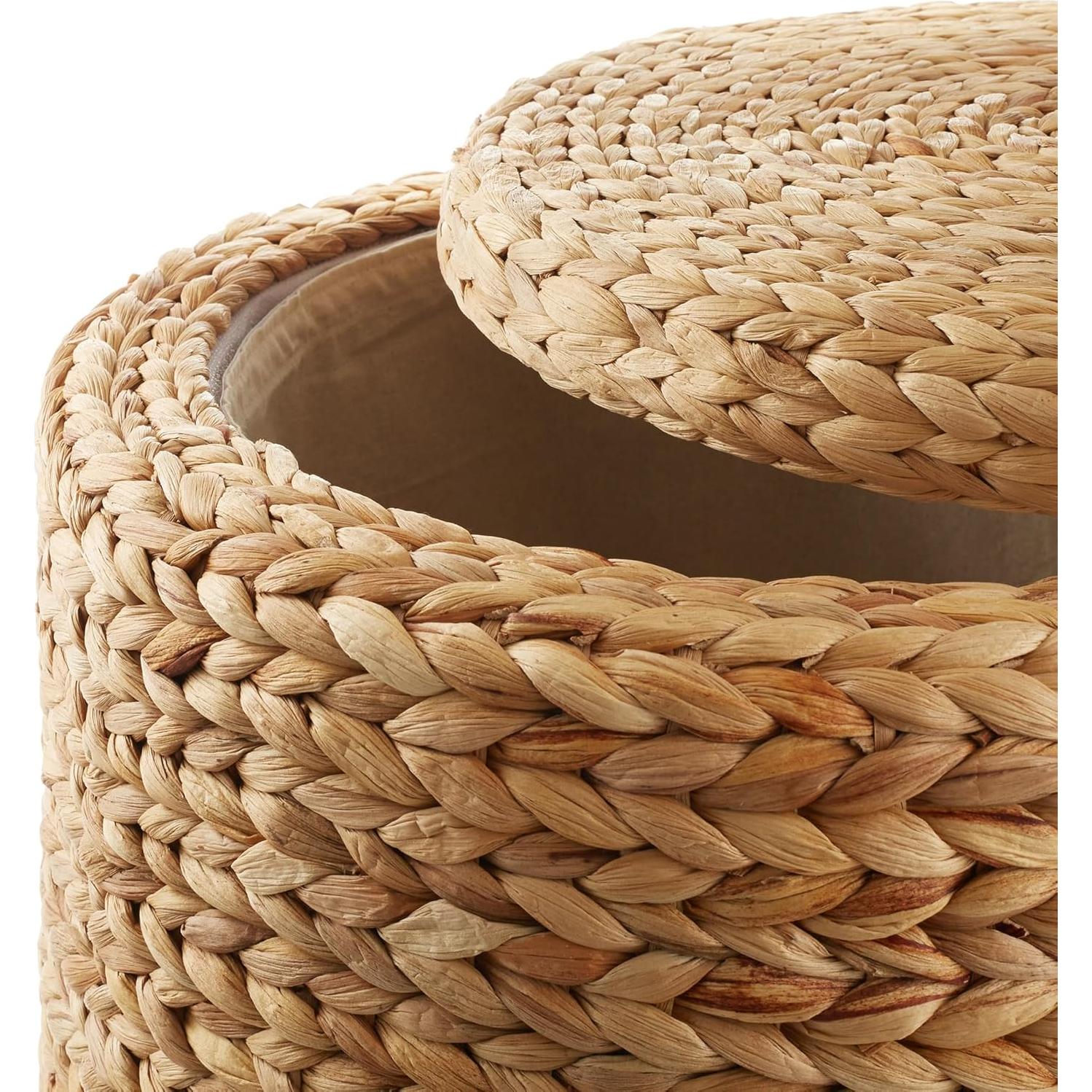 Ottomán de Almacenamiento Redondo Casafield 45 cm Natural