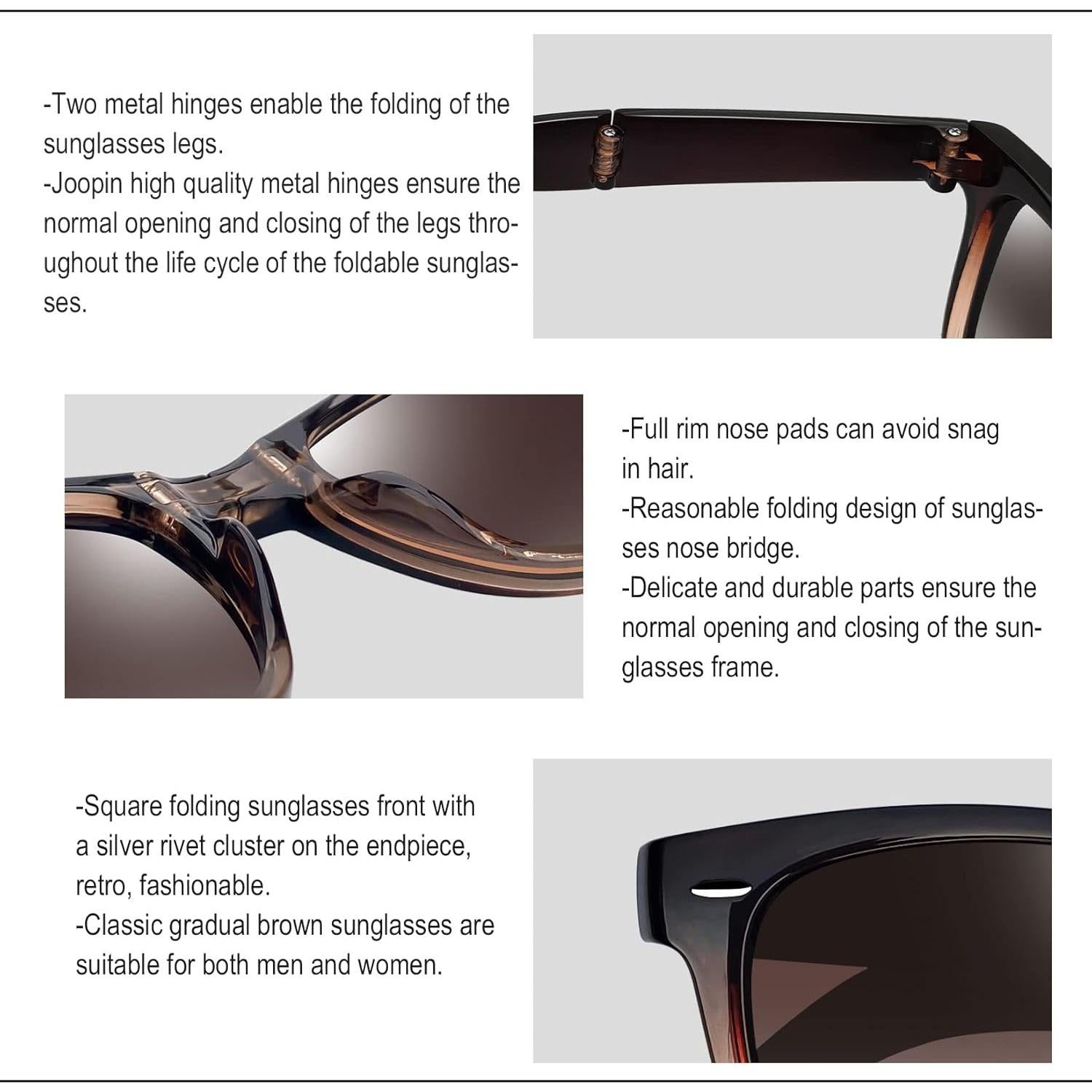 Gafas de sol Joopin cuadradas polarizadas UV400 para hombres y mujeres