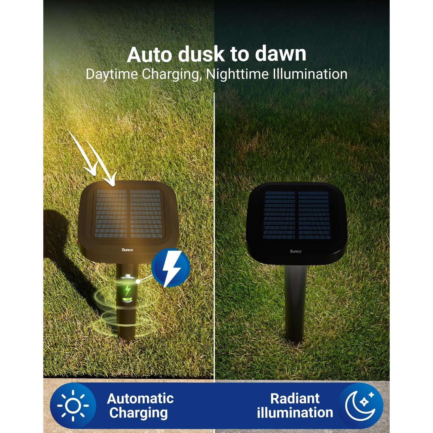 Sunco 6 Luces LED Solares Cuadradas 2W 120 Lúmenes