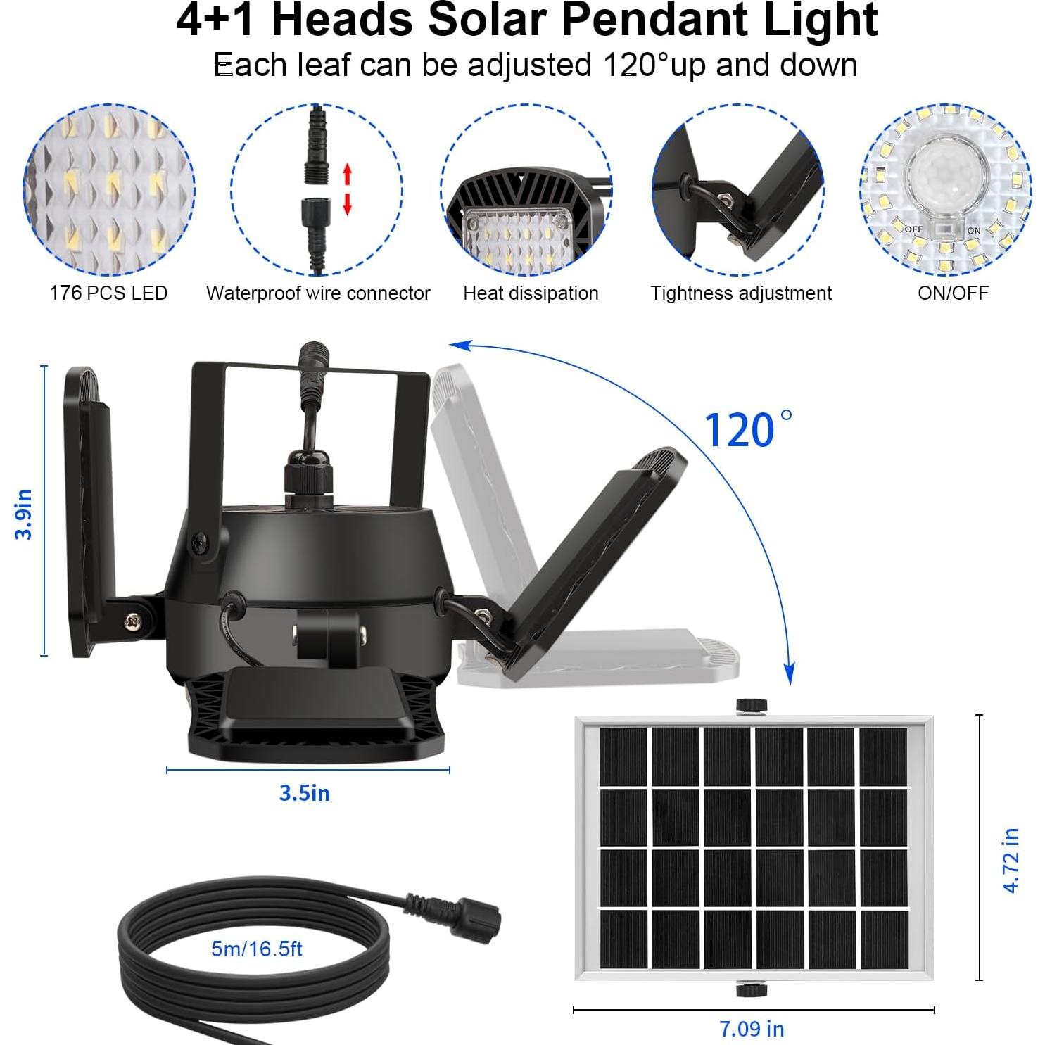 Luz Solar Auzev 176 LED con Control Remoto y Sensor