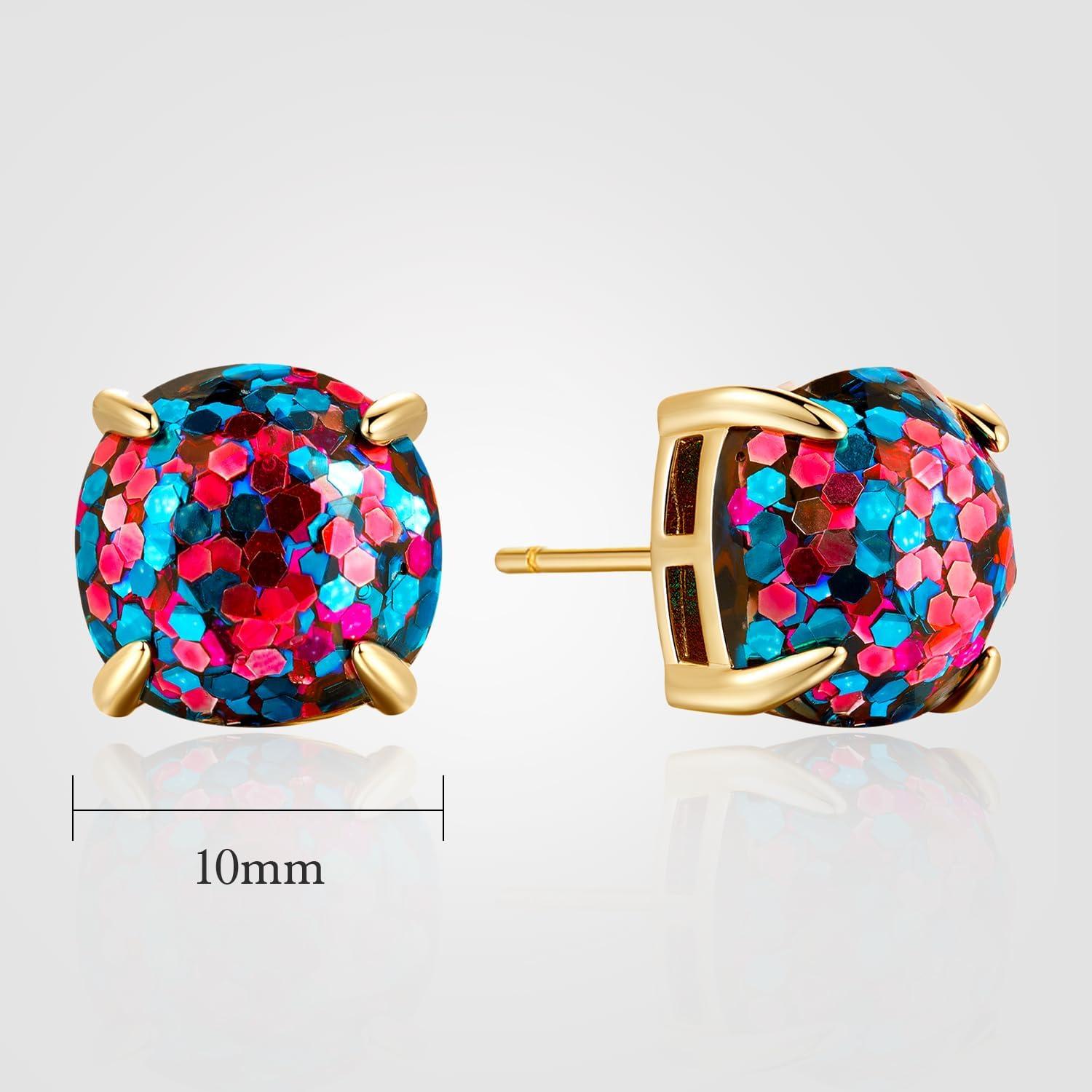 Pendientes de Stud de Oro 14K Hipoalergénicos 10mm