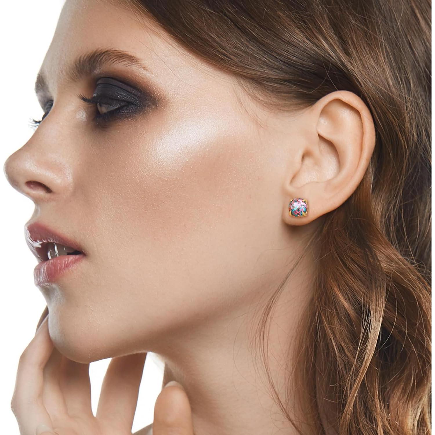 Pendientes de Stud de Oro 14K Hipoalergénicos 10mm