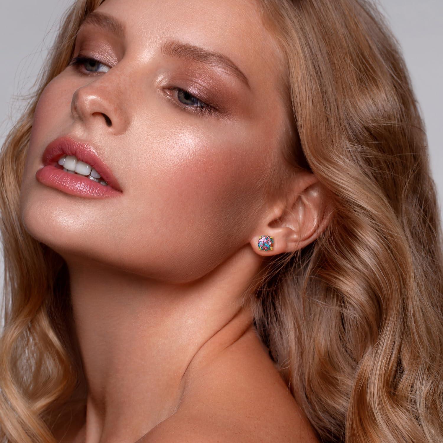 Pendientes de Stud de Oro 14K Hipoalergénicos 10mm