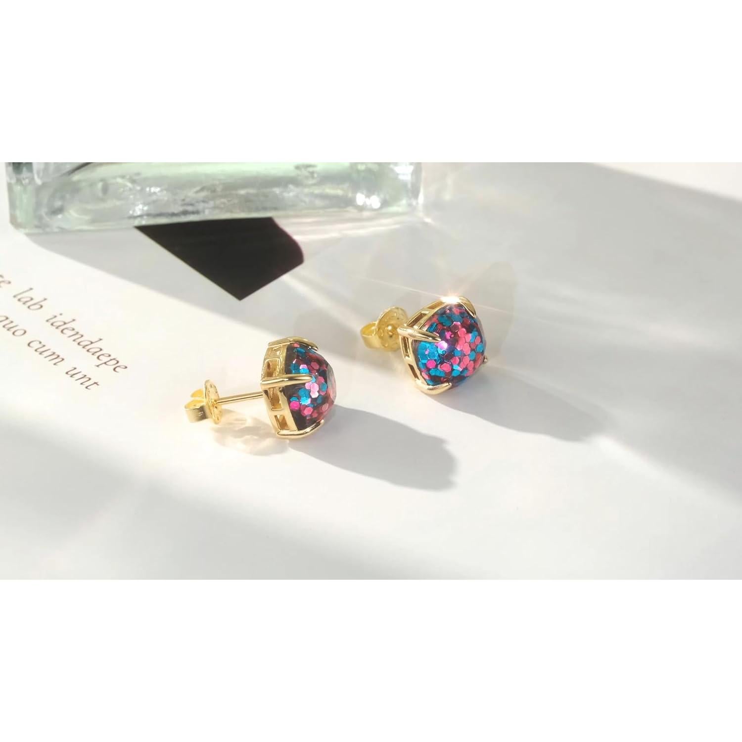 Pendientes de Stud de Oro 14K Hipoalergénicos 10mm