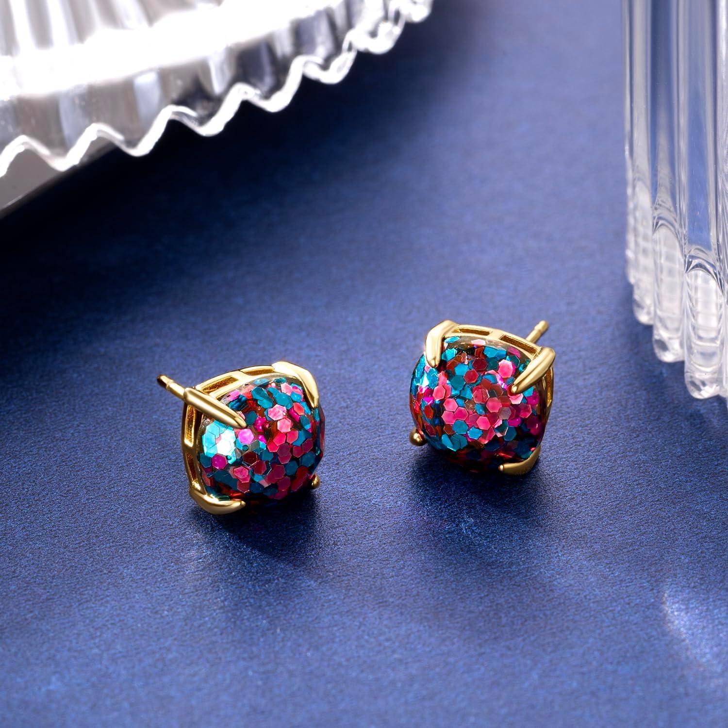 Pendientes de Stud de Oro 14K Hipoalergénicos 10mm