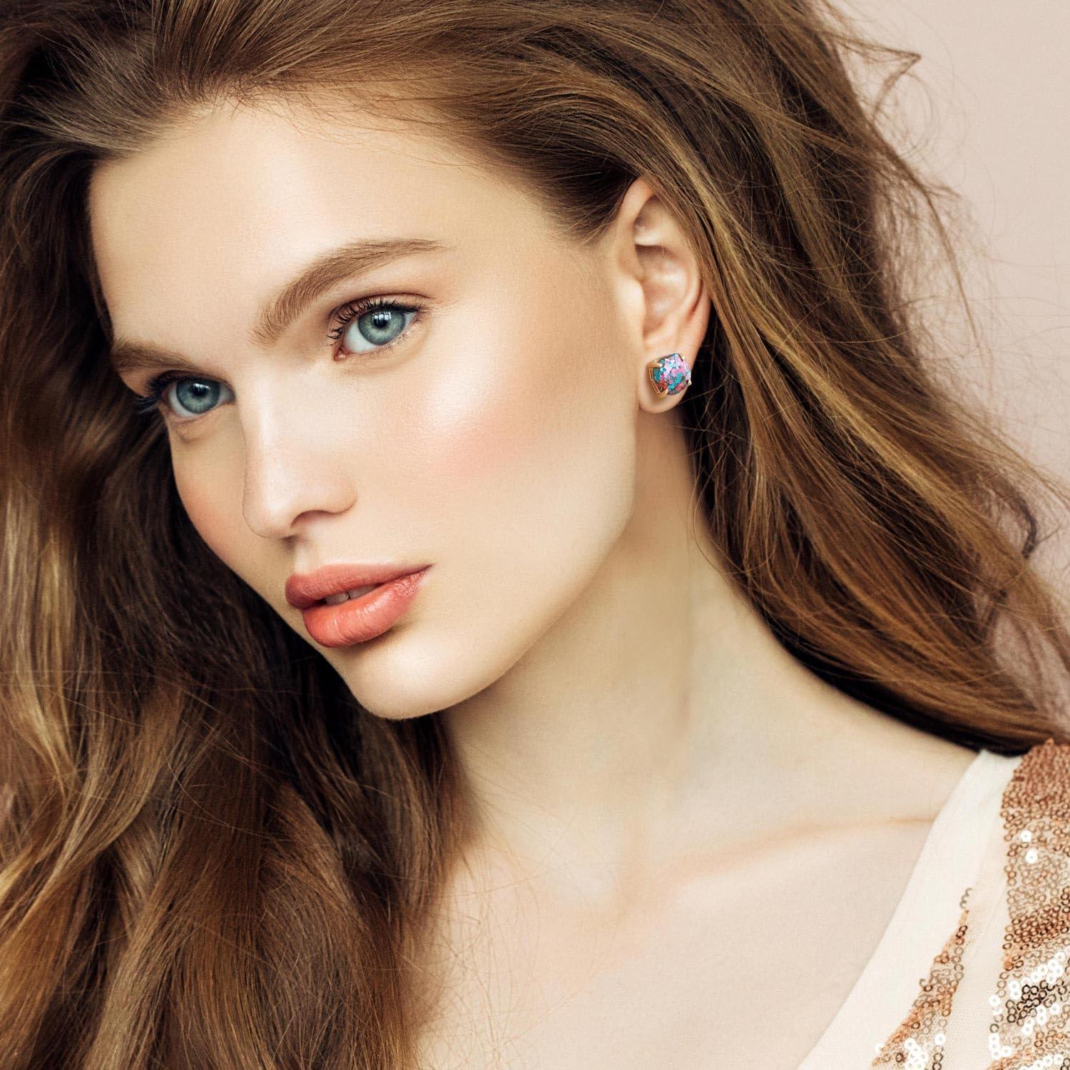 Pendientes de Stud de Oro 14K Hipoalergénicos 10mm