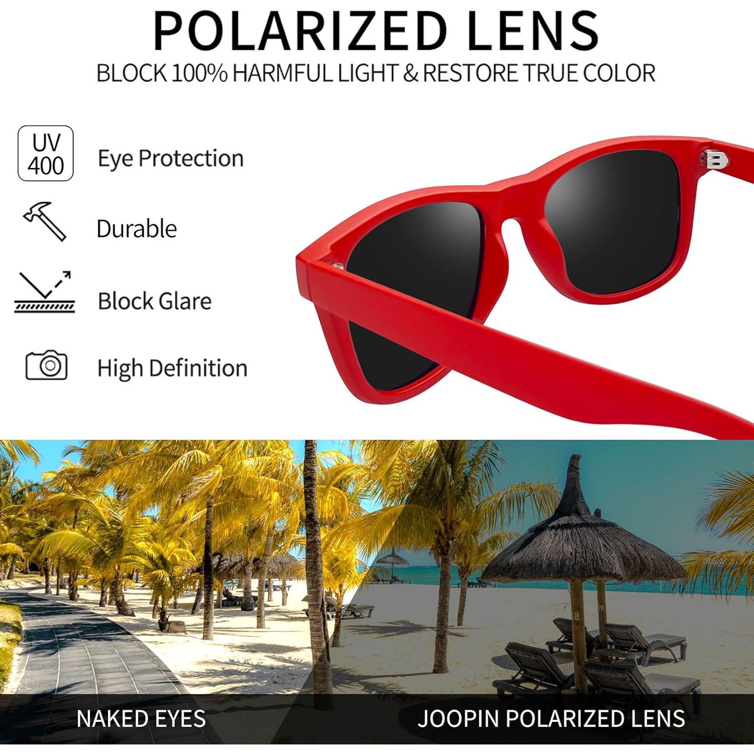 Gafas de sol Joopin cuadradas polarizadas UV400 rojas