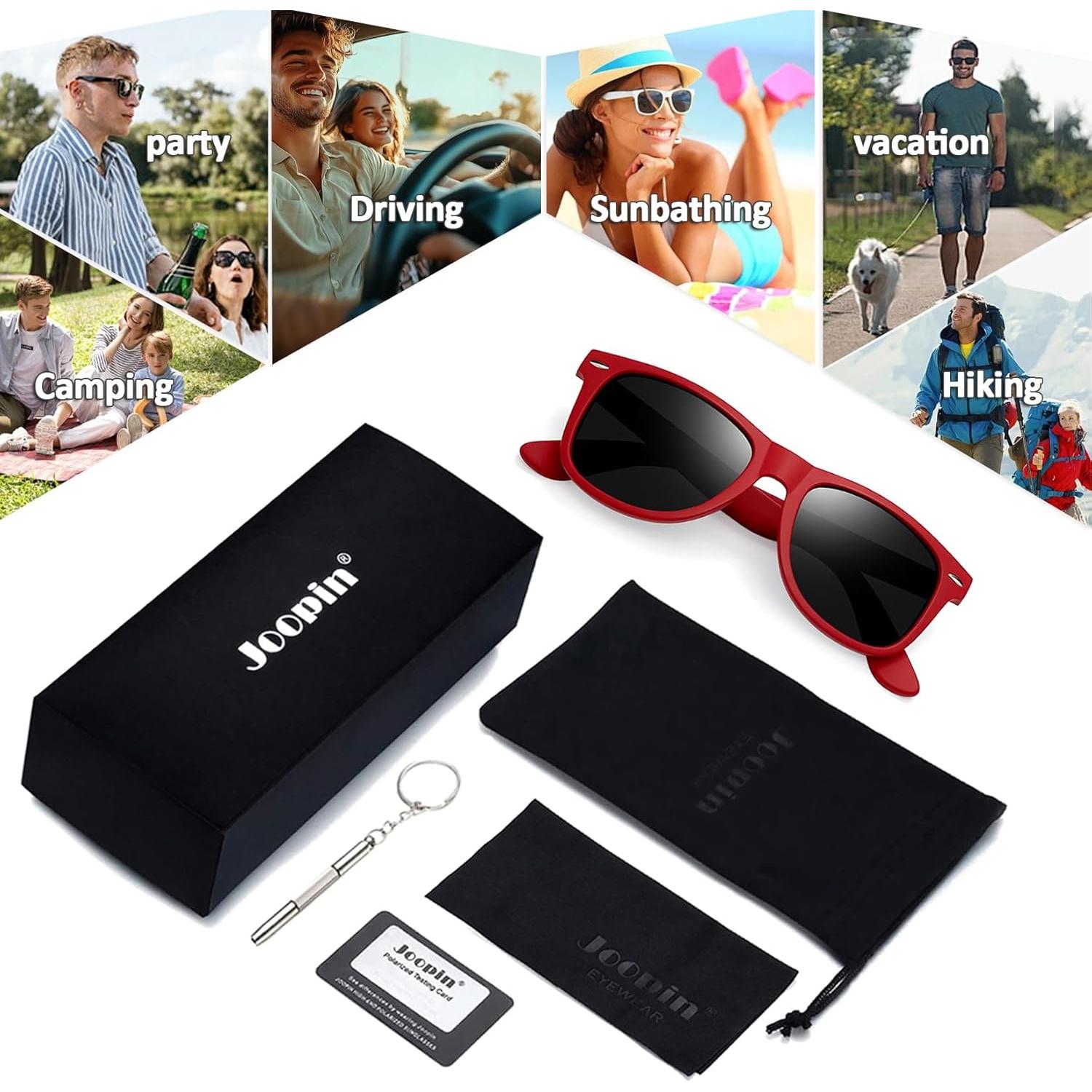 Gafas de sol Joopin cuadradas polarizadas UV400 rojas