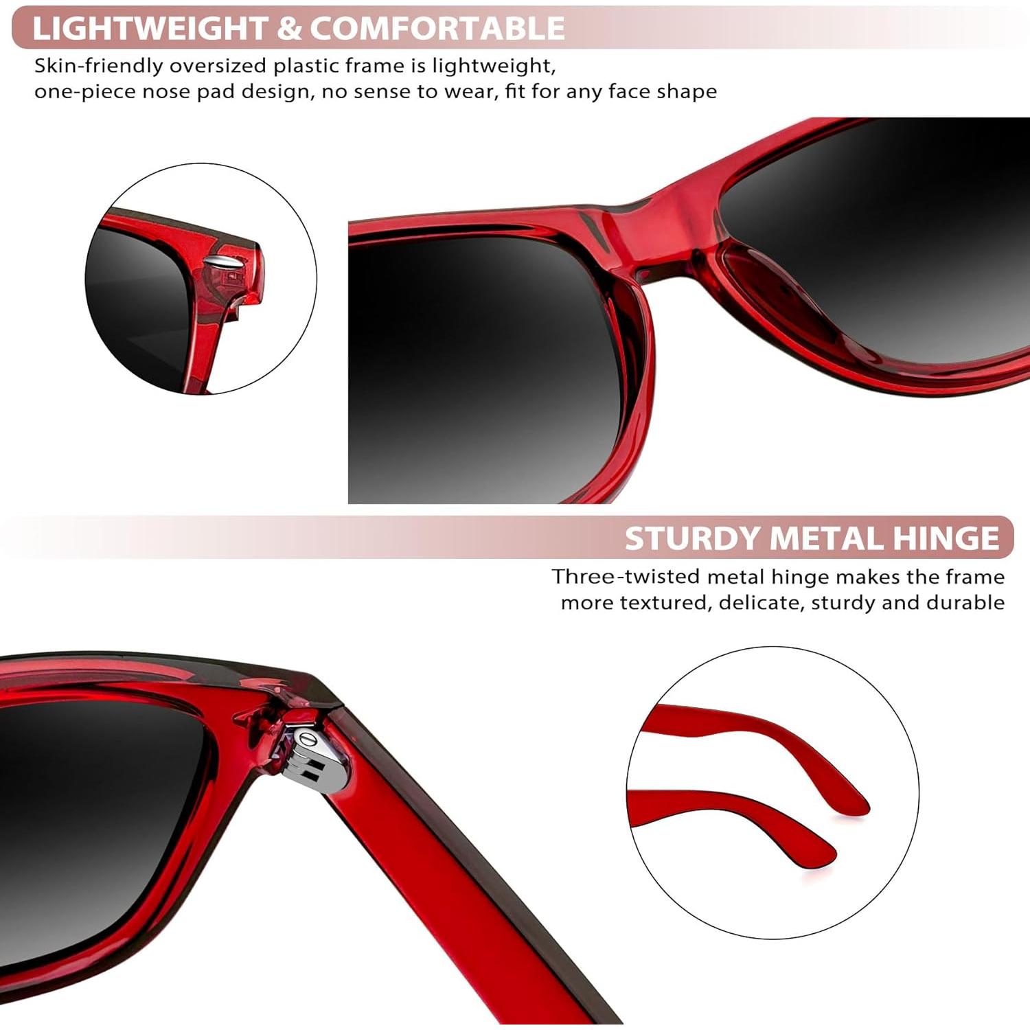 Gafas de sol Joopin cuadradas polarizadas UV400 rojas