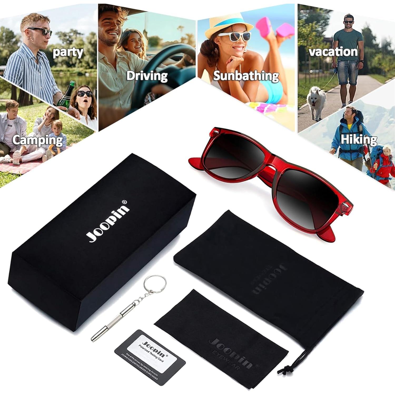 Gafas de sol Joopin cuadradas polarizadas UV400 rojas