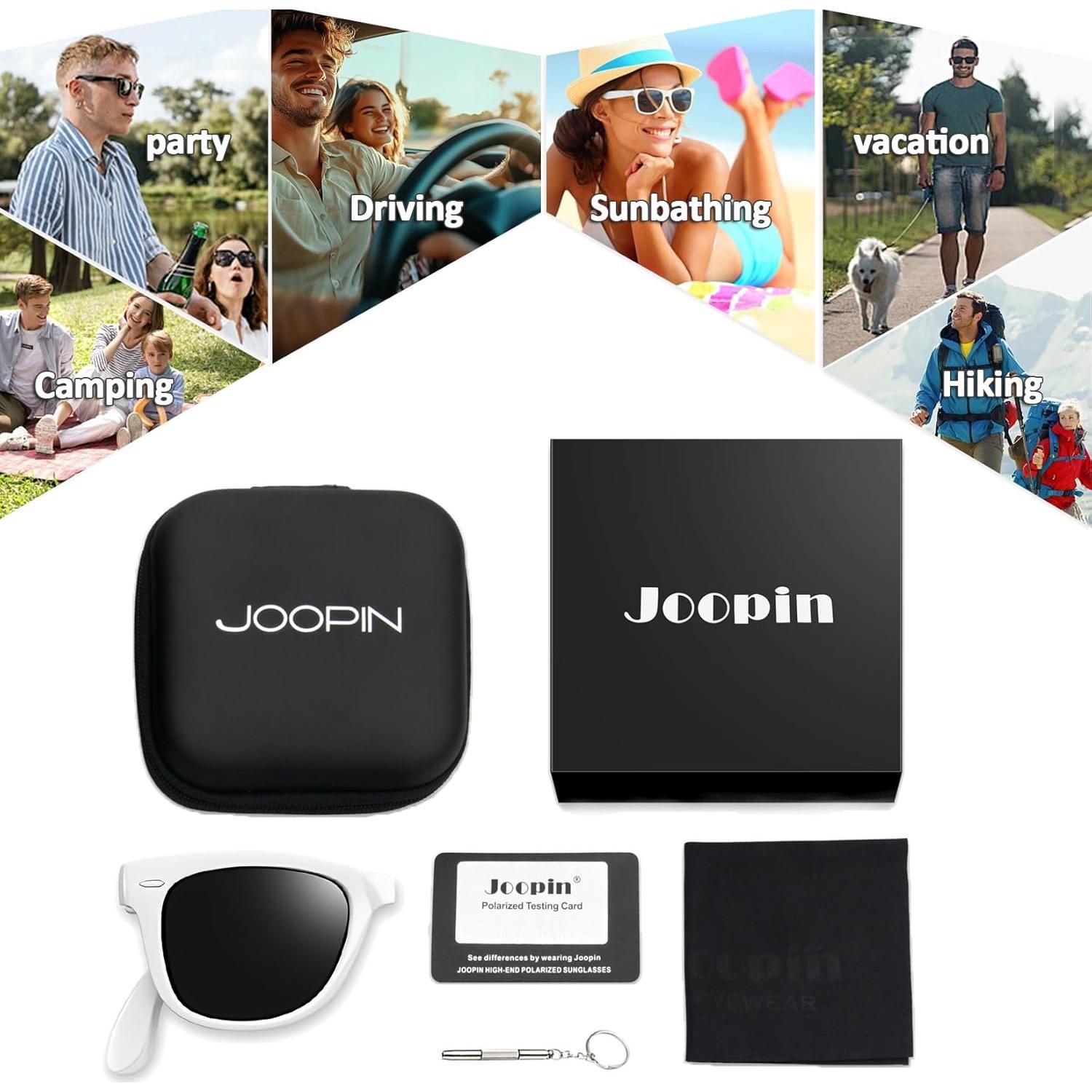 Gafas de sol Joopin plegables UV400 polarizadas blancas