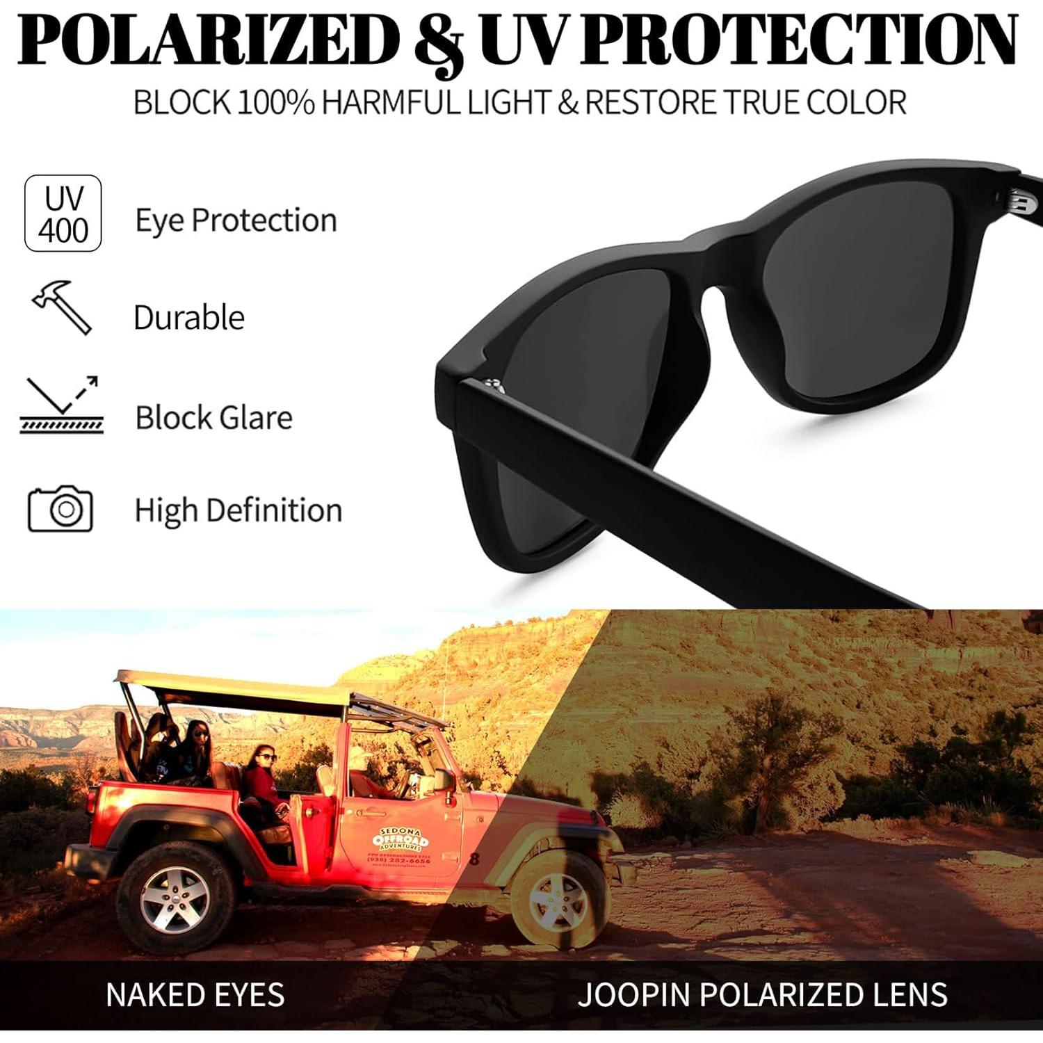 Gafas de sol cuadradas Joopin UV400 polarizadas unisex