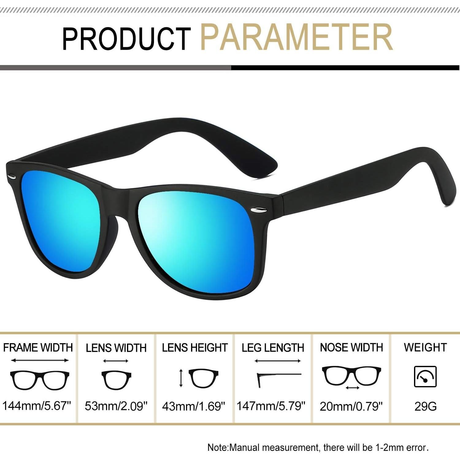 Gafas de sol Joopin cuadradas polarizadas UV400 unisex