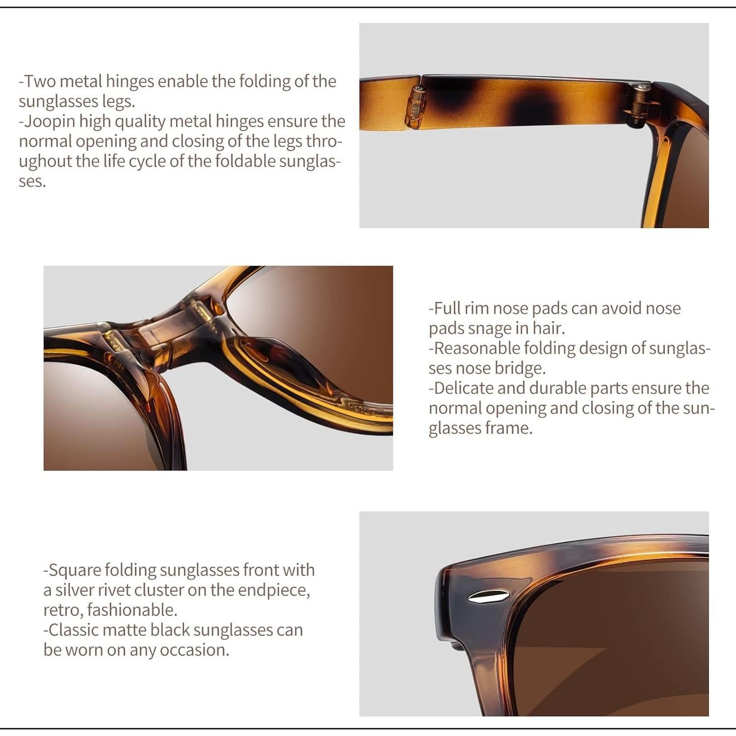 Gafas de sol Joopin cuadradas polarizadas UV400 marrón