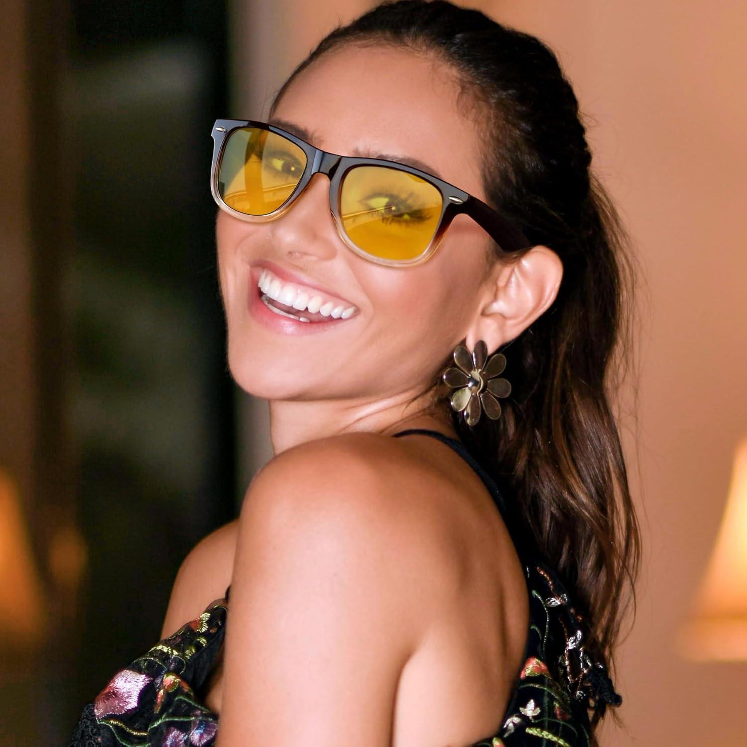 Gafas de sol Joopin cuadradas UV400 unisex marrón degradado