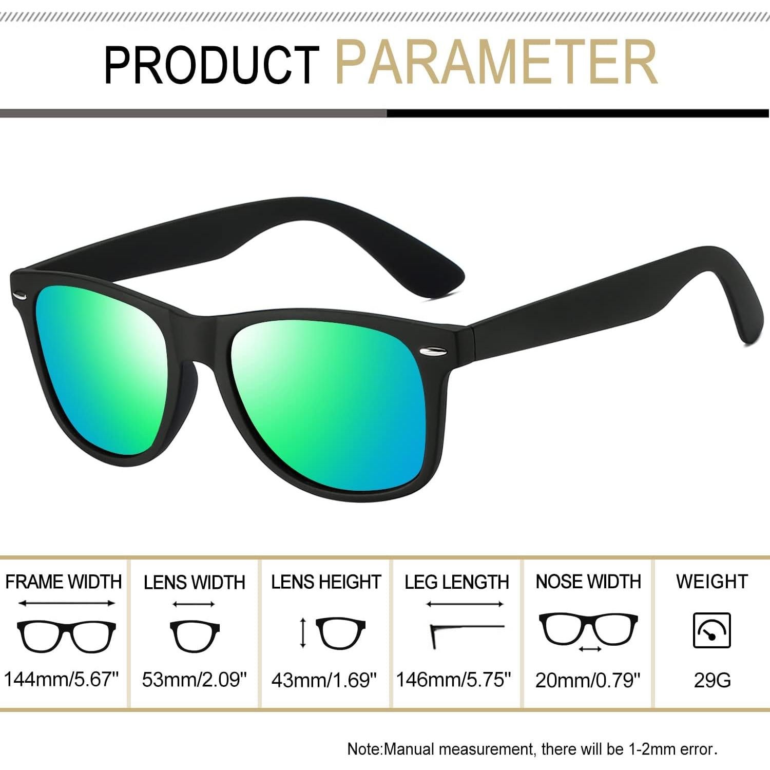 Gafas de sol Joopin polarizadas UV400 unisex paquete de 2