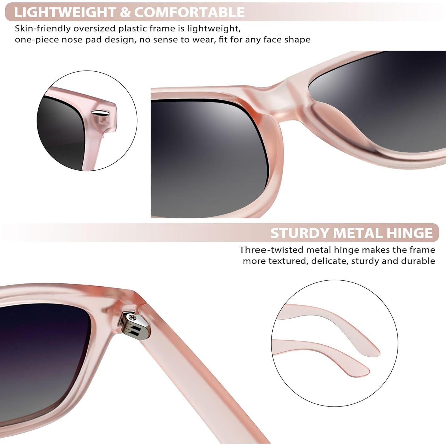 Gafas de sol Joopin cuadradas polarizadas UV400 rosa