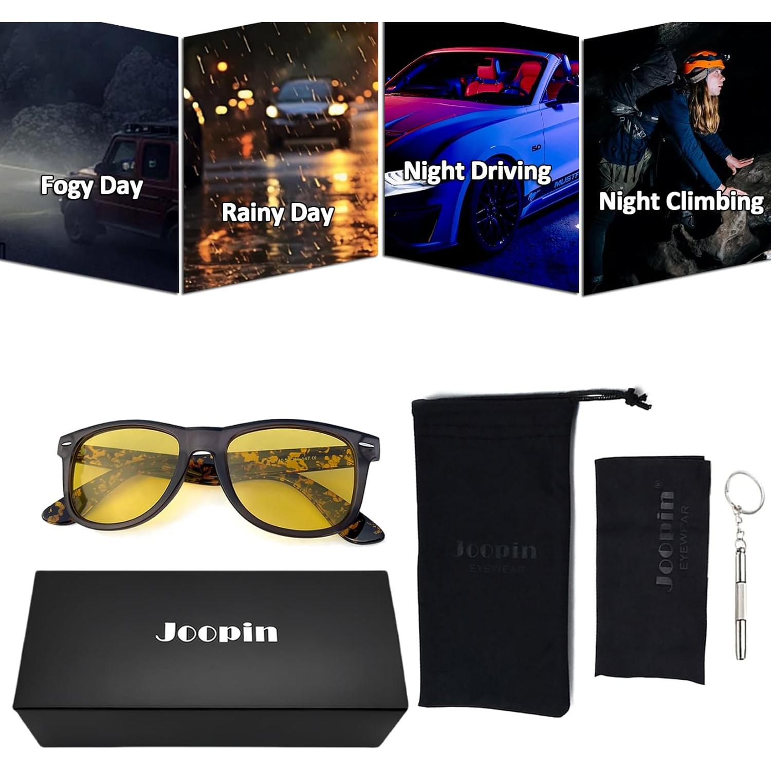 Gafas de sol Joopin cuadradas UV400 unisex con lentes amarillos