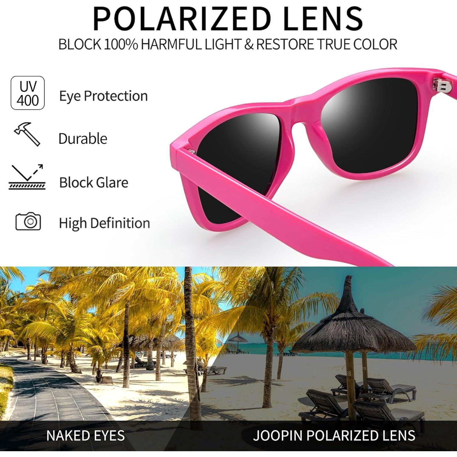 Gafas de sol cuadradas Joopin UV400 polarizadas rosa