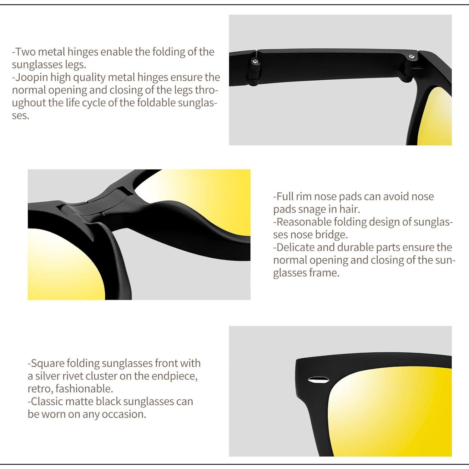 Gafas de sol Joopin plegables UV400 para conducción nocturna