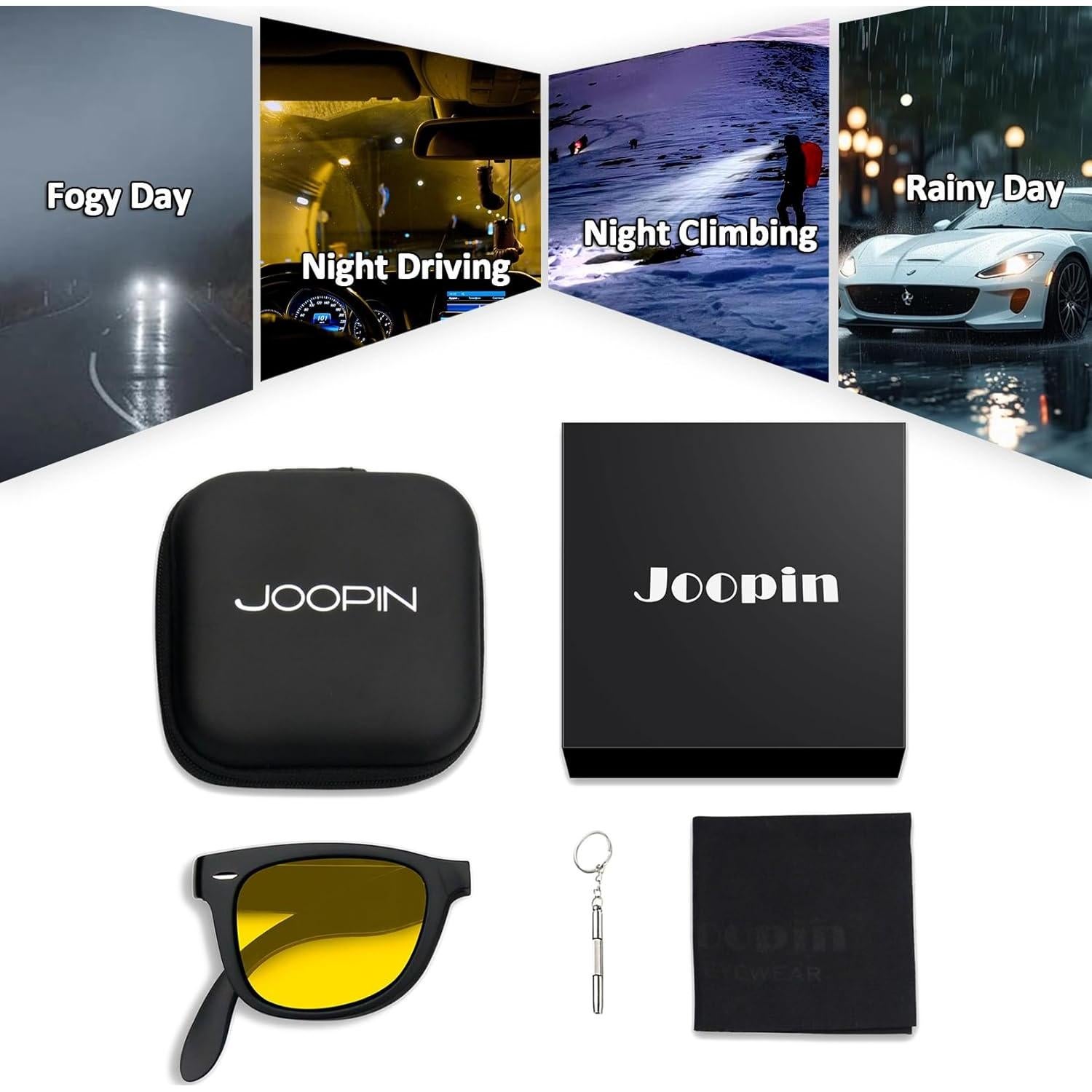Gafas de sol Joopin plegables UV400 para conducción nocturna