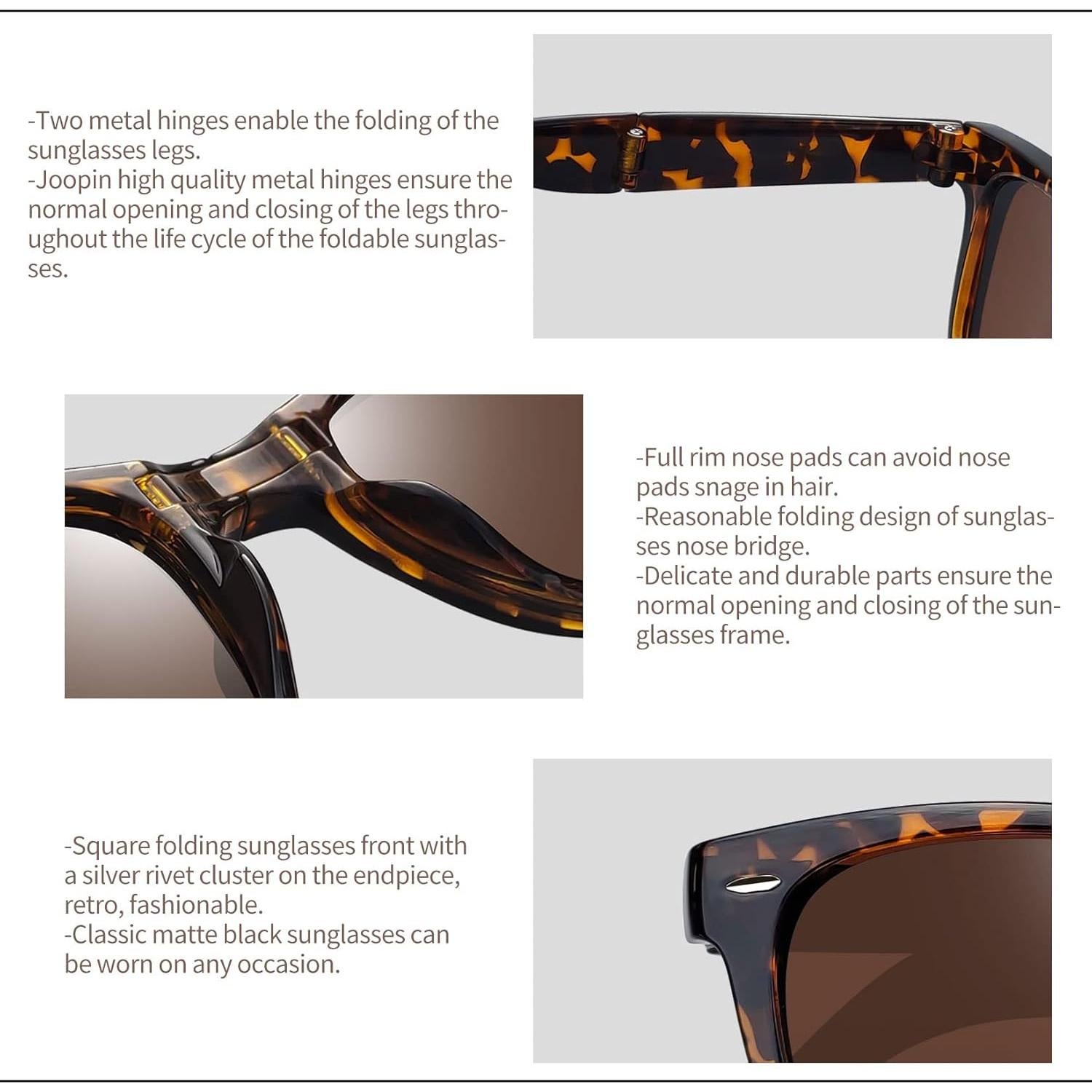 Gafas de sol Joopin plegables UV400 polarizadas para hombres y mujeres