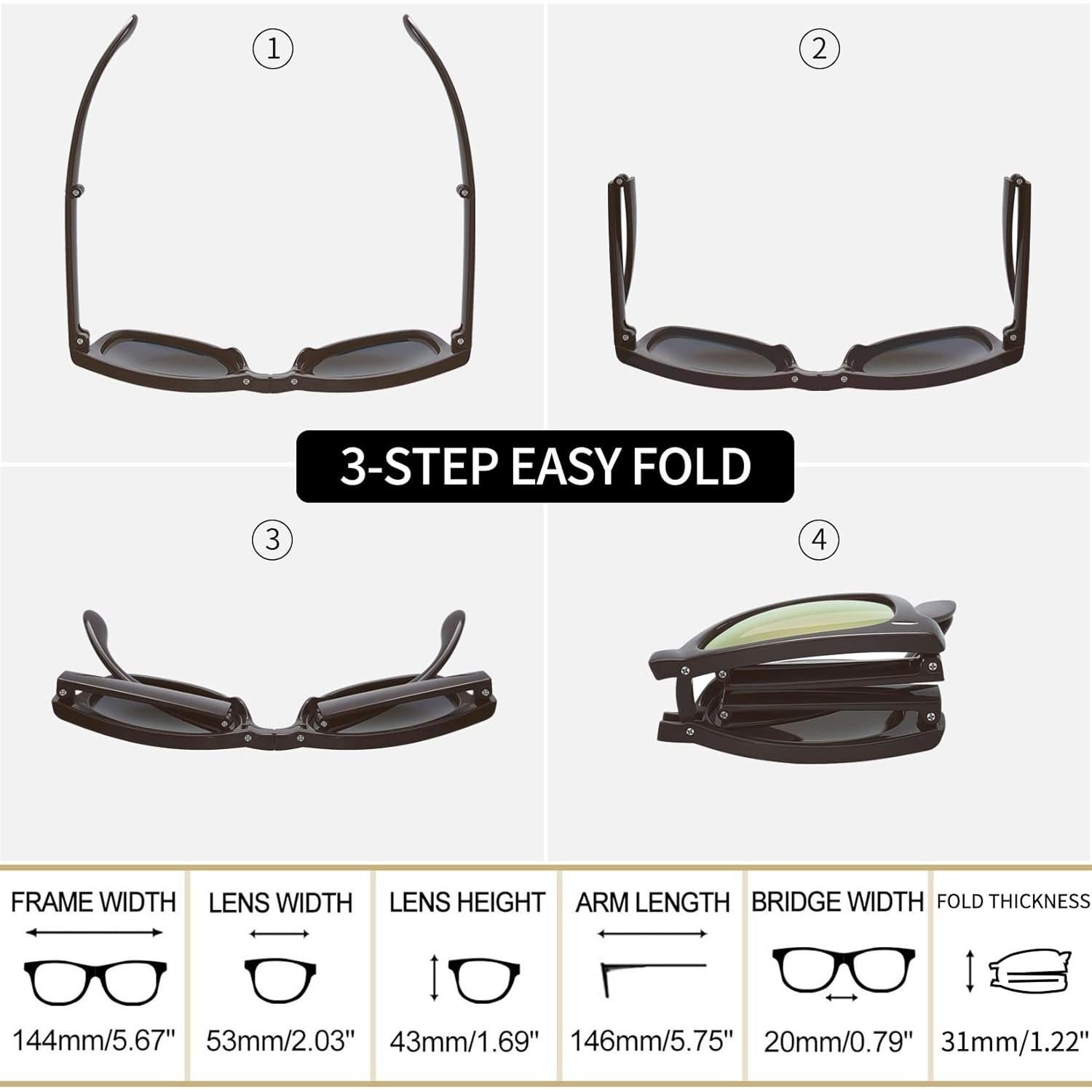 Gafas de sol Joopin plegables UV400 polarizadas marrón