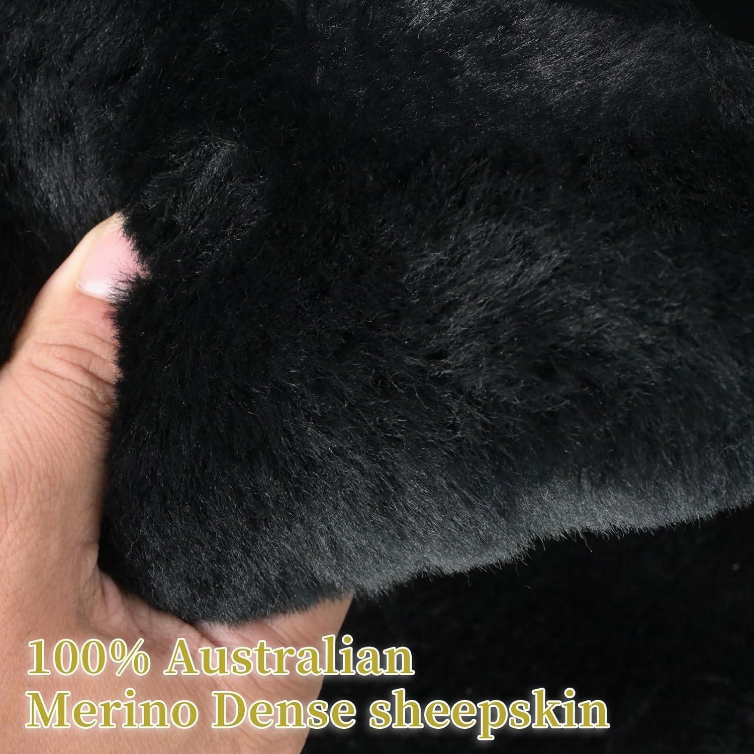 Funda de Asiento de Coche Aegis de Piel de Oveja Merino Negra