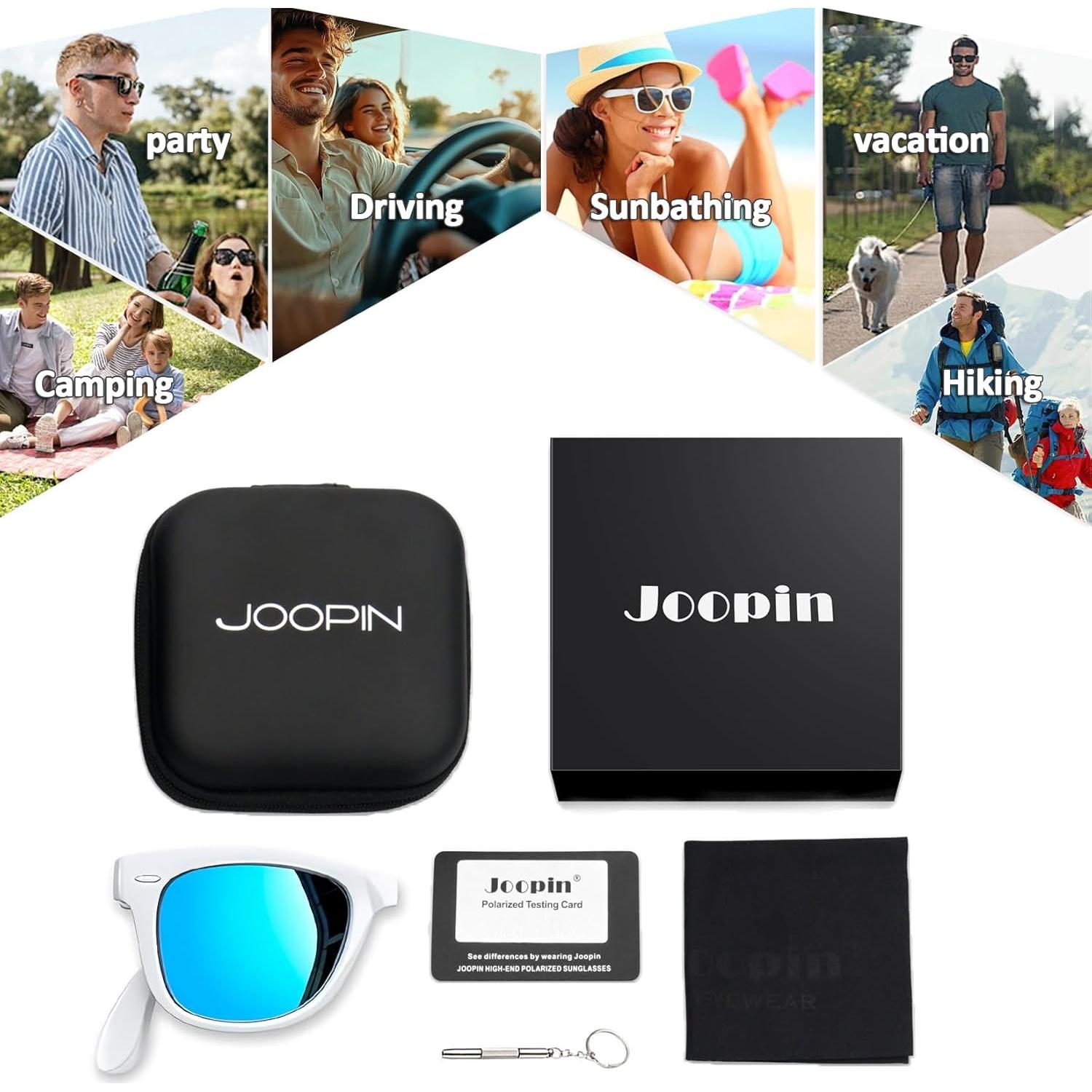 Gafas de sol Joopin plegables UV400 polarizadas blancas